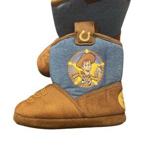 Toy Story Sheriff Woody Toddler Boys Licensed Cowboy Boot Slippers Size 9-10